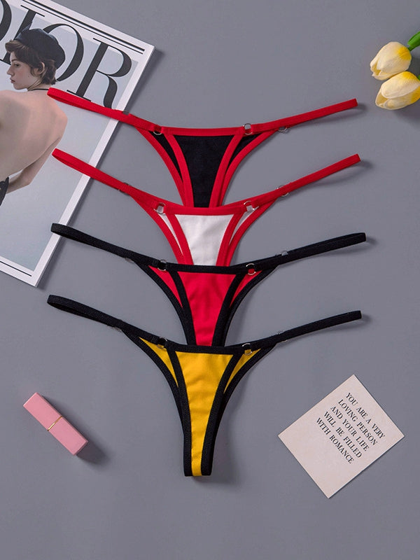Contrast Color T-back Panties