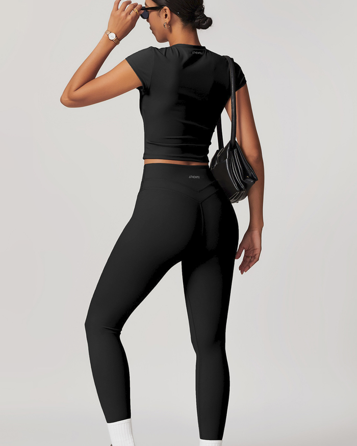 CORA Crafted Short Sleeve Top - Black