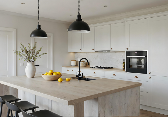 Retique It Wood'n Finish Kit countertop with wood grain finish and natural wood texture on a kitchen surface.