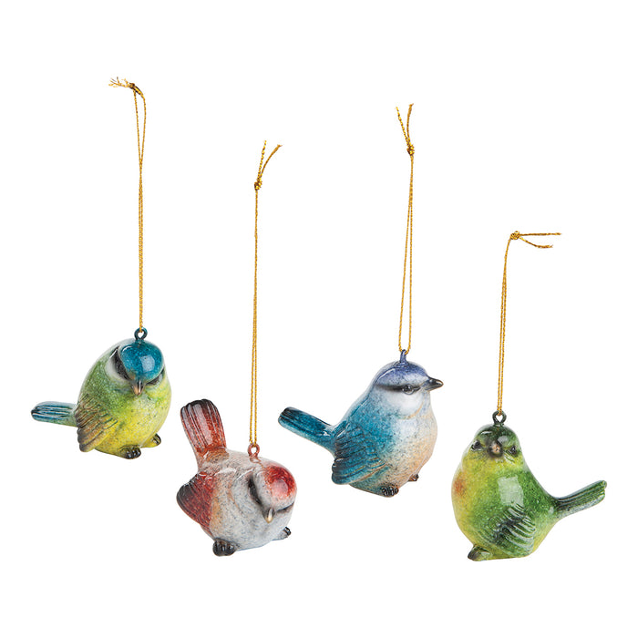 A set of Cozumel Mini Songbird ornaments.