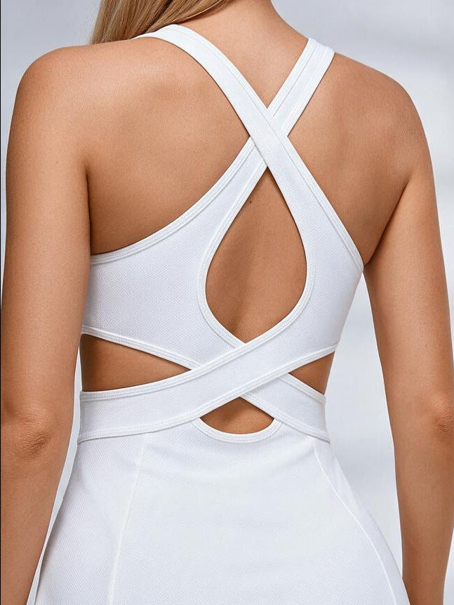 Crisscross Back Cutout Tennis Dress