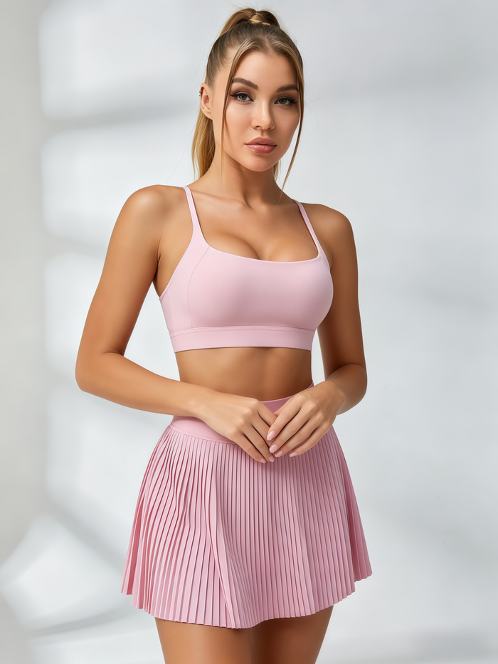 Crisscross-Back Pleated Tennis Set
