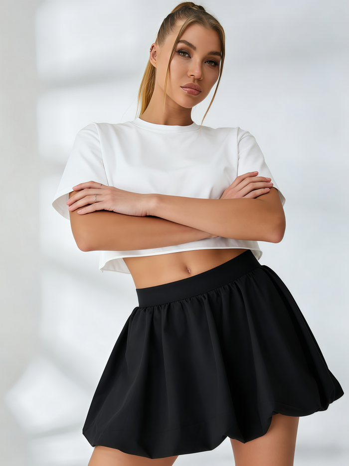 Crop Top Flower Shorts 2-Pieces Short Tracksuit