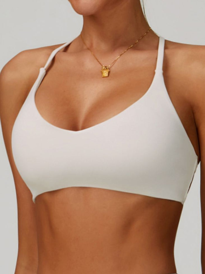 Cross Back V-neck with Chest Pads Quick Dry Push Up Design Short Tracksuit