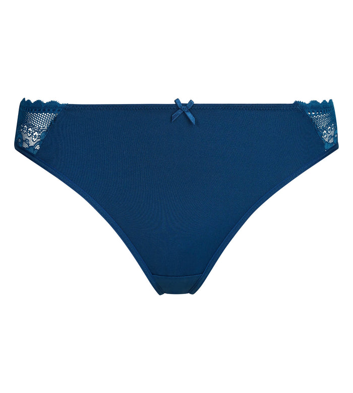 Culotte en dentelle et résille florale Bleu Dim Féminine