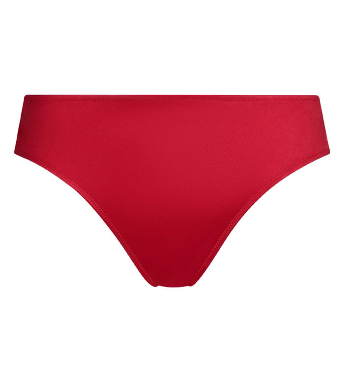 Culotte femme en satin et dentelle florale Rouge Chocolove