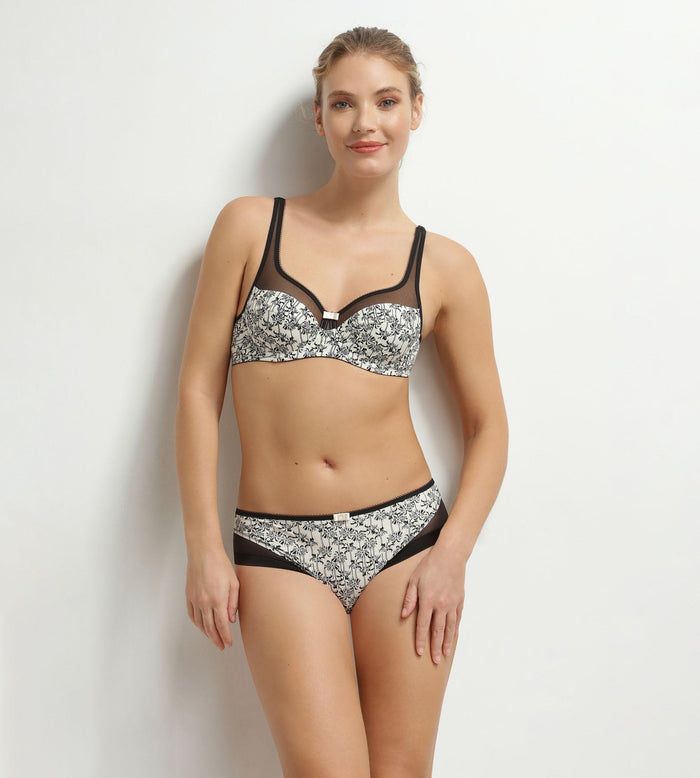 Culotte femme microfibre et tulle motif palmier Dim Generous