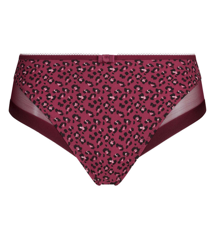 Culotte femme microfibre et tulle rouge marron Dim Generous