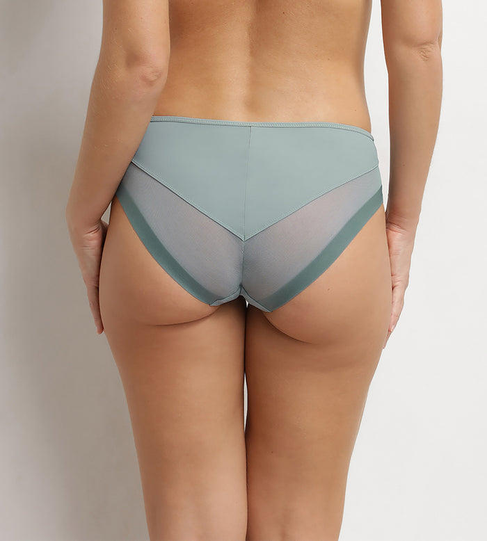 Culotte femme microfibre et tulle sauge Dim Generous