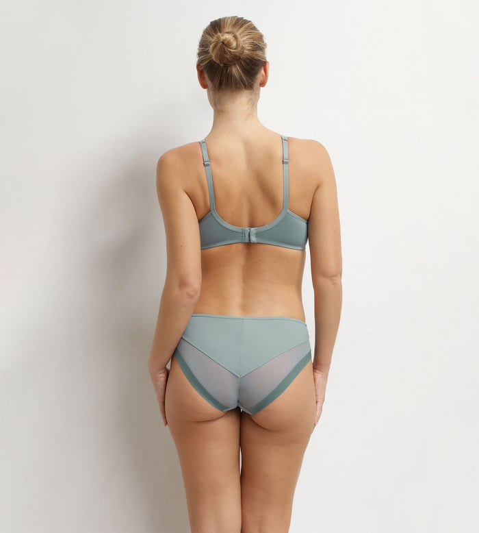 Culotte femme microfibre et tulle sauge Dim Generous