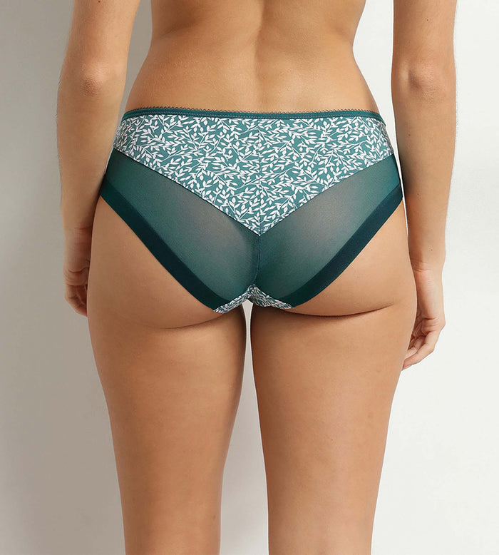 Culotte femme microfibre et tulle vert hydro Dim Generous