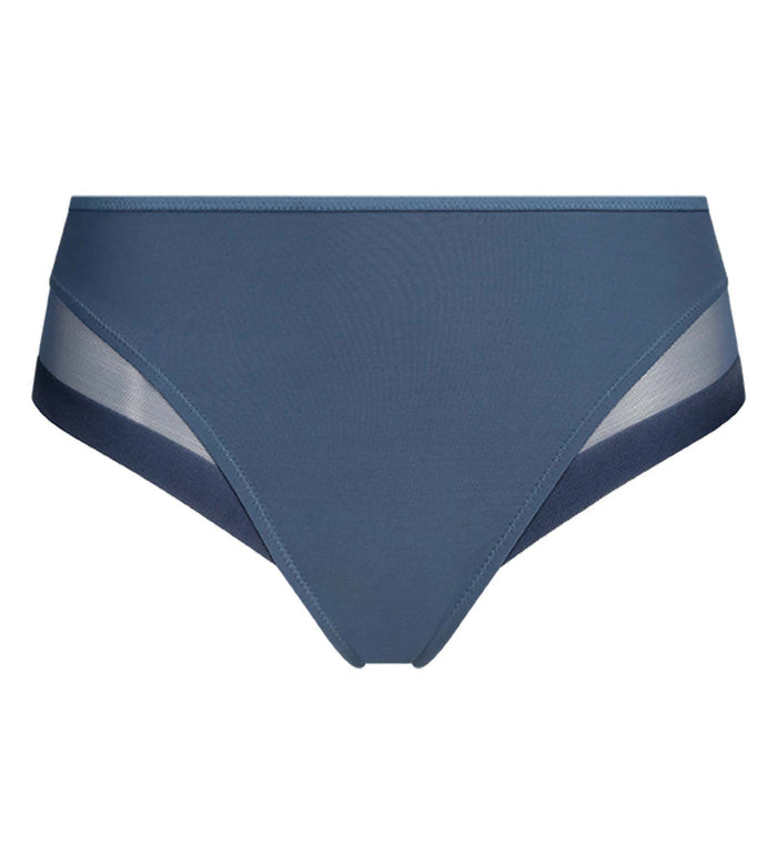 Culotte femme semi-transparente en microfibre bleue Dim Generous