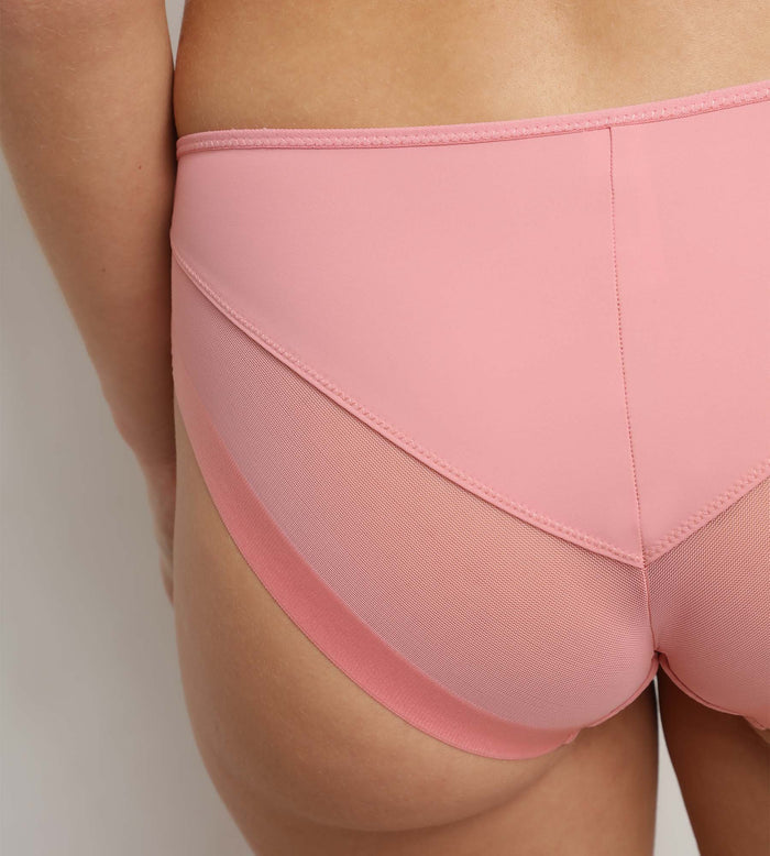 Culotte femme semi-transparente en microfibre rose Dim Generous
