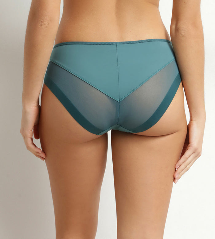 Culotte femme semi-transparente en microfibre verte Dim Generous