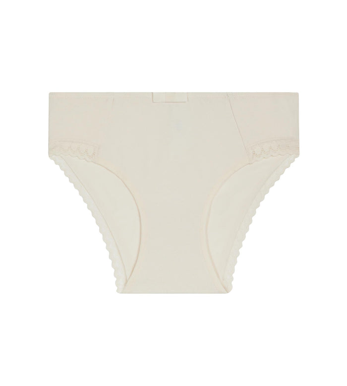 Culotte fille en microfibre et dentelle Ivoire Daily
