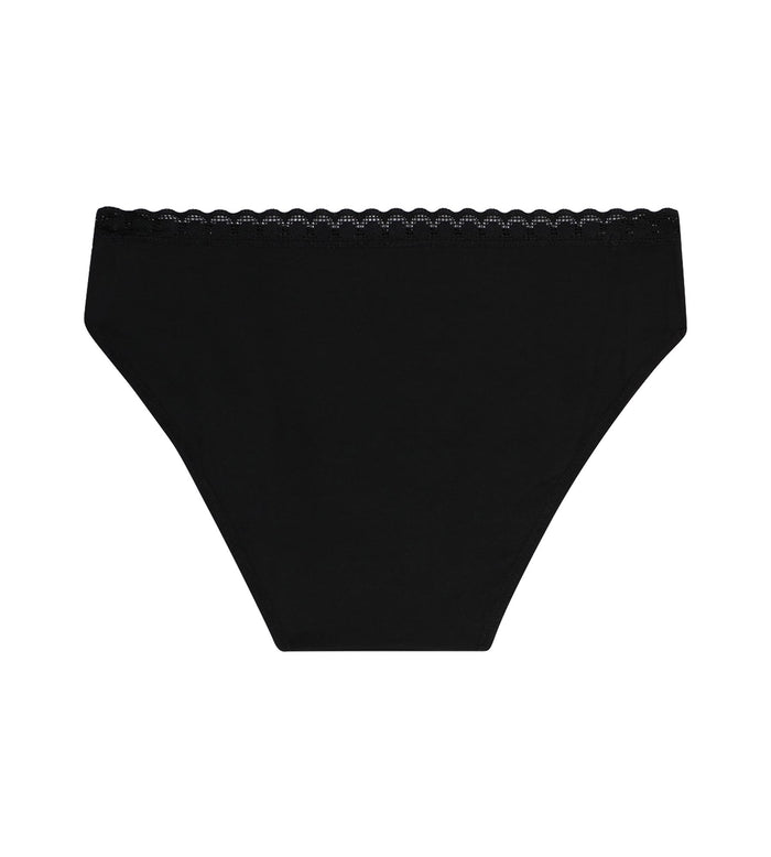 Culotte fille en microfibre et dentelle Noire Daily