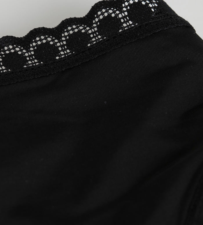 Culotte fille en microfibre et dentelle Noire Daily