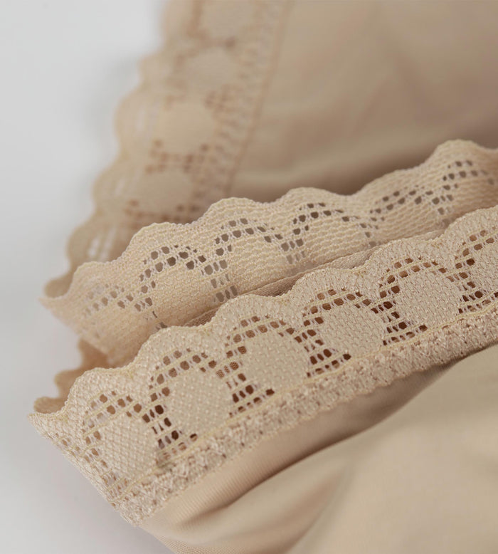 Culotte fille en microfibre et dentelle Nude Daily