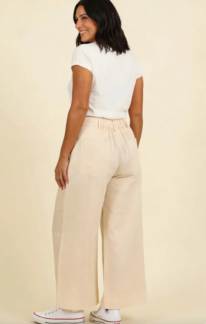 Culotte-Hose Eden mit Leinen, Sand/Beige, Plus Size
