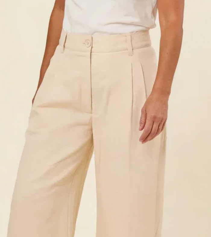 Culotte-Hose Eden mit Leinen, Sand/Beige, Plus Size