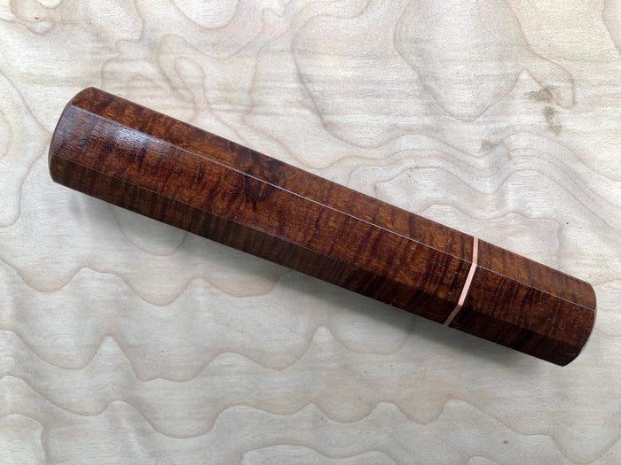 Custom Japanese Knife Handle - Ringed Gidgee and copper
