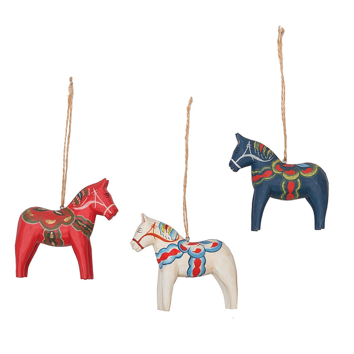 A set of Dala Horse Handmade ornaments.