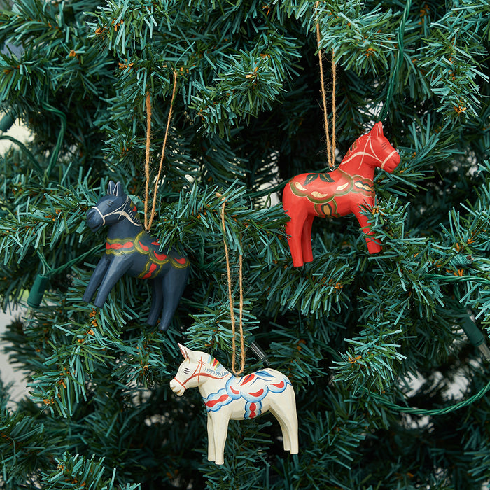 A set of Dala Horse Handmade ornaments.