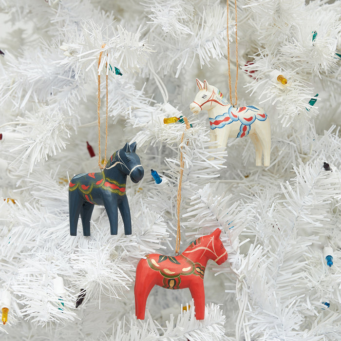 A set of Dala Horse Handmade ornaments.