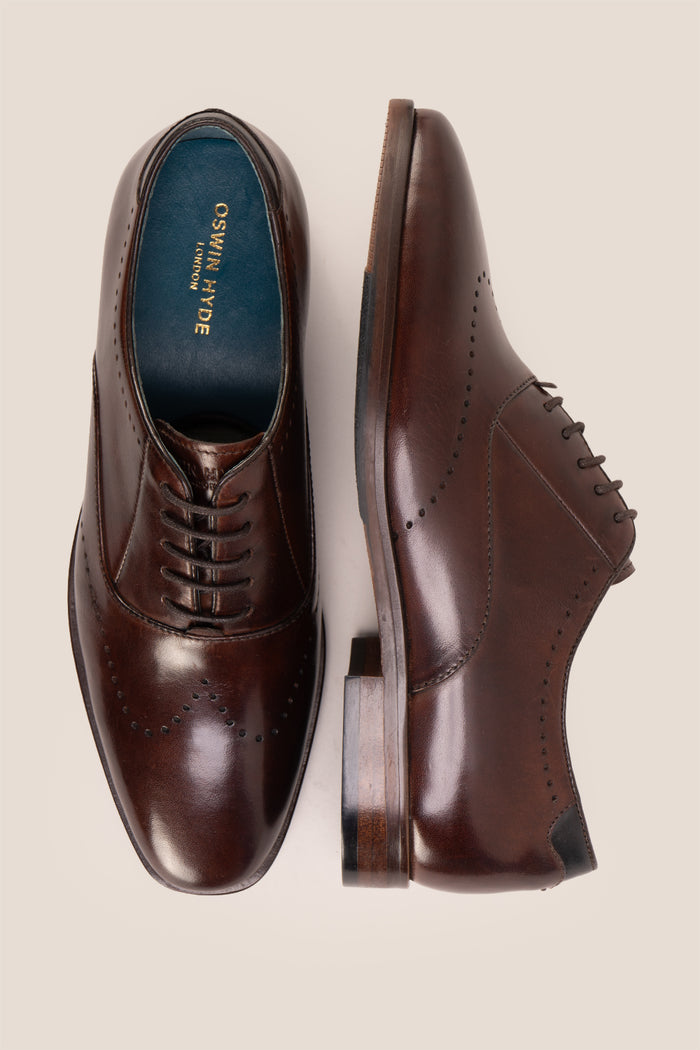 Dean Brown men’s Oxford leather shoes in rich brown, crafted with premium leather for formal and smart casual occasions.