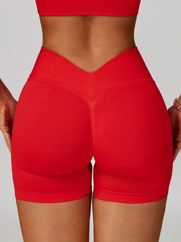 Deep V Back Seamless High-rise Shorts