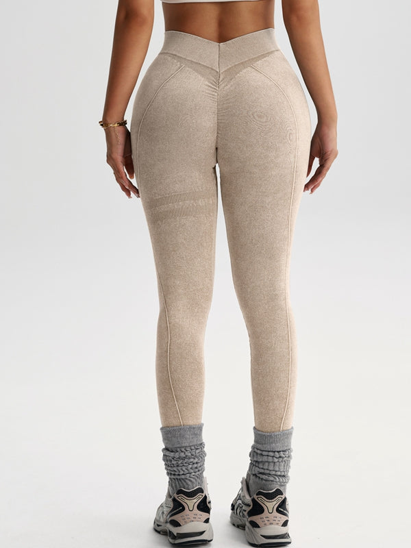 Deep V Back Tie-dye Leggings