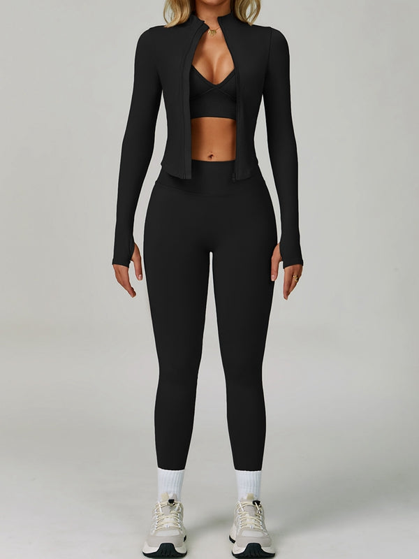 Black / S / Bras+Shorts+Jacket