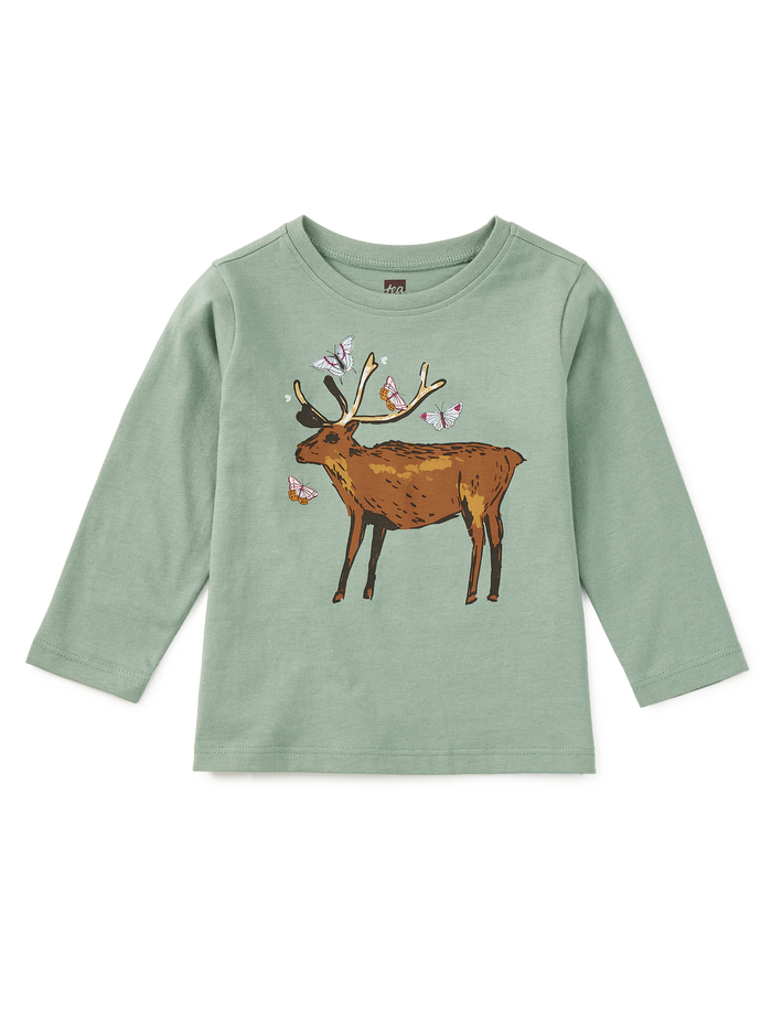 Deer And Butterflies Graphic Tee