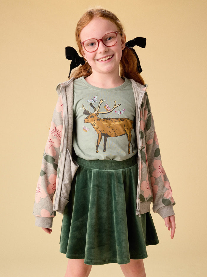 Deer And Butterflies Graphic Tee