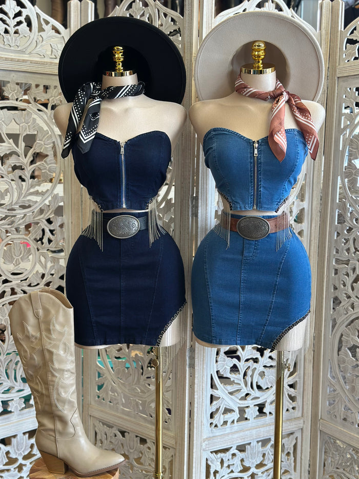 Denim Oval Cutout Set- Stretchy,Estira