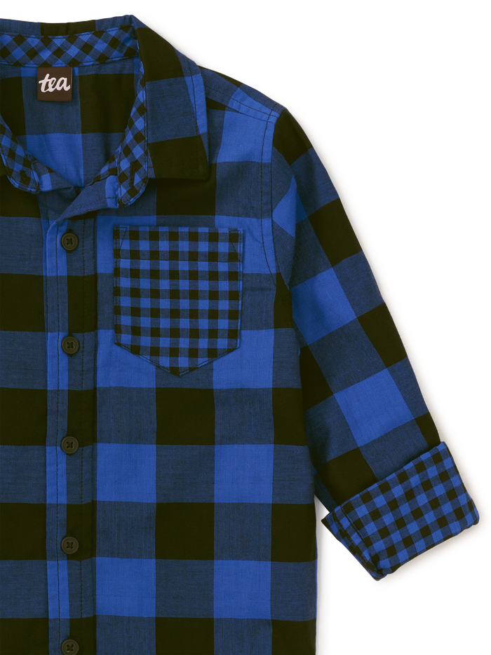 Double Weave Plaid Button Up