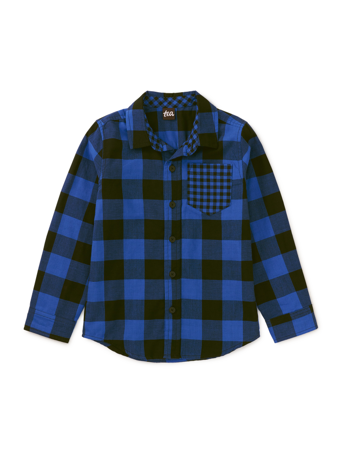Double Weave Plaid Button Up