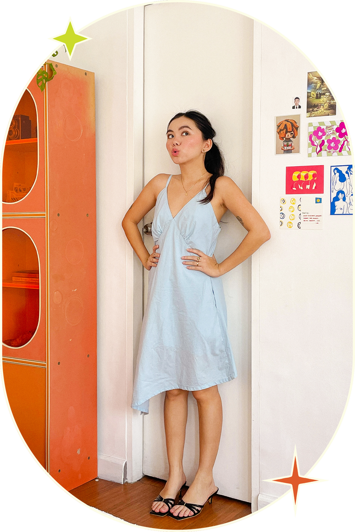 Dream Girl Bias Midi Dress Baby Blue