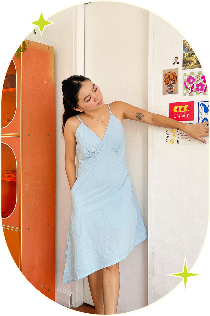 Dream Girl Bias Midi Dress Baby Blue