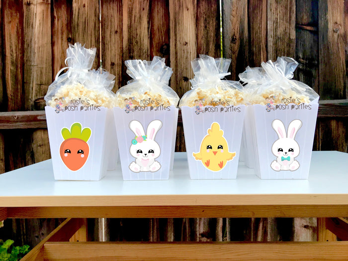 Easter Spring Theme Birthday or Baby Shower Popcorn Favor Bins