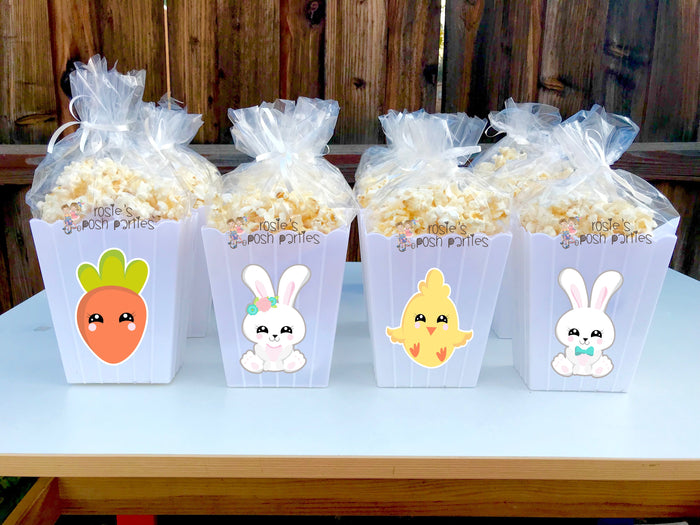 Easter Spring Theme Birthday or Baby Shower Popcorn Favor Bins