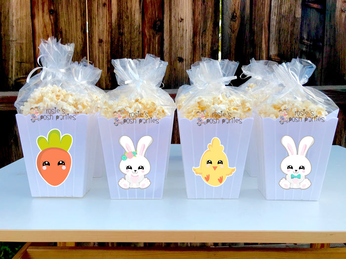Easter Spring Theme Birthday or Baby Shower Popcorn Favor Bins