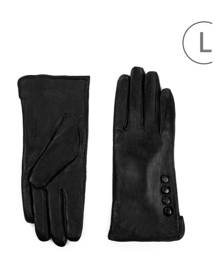 Echtleder-Handschuhe in Schwarz