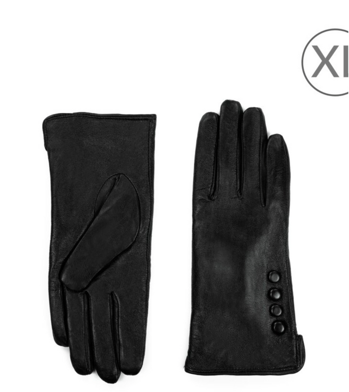 Echtleder-Handschuhe in Schwarz