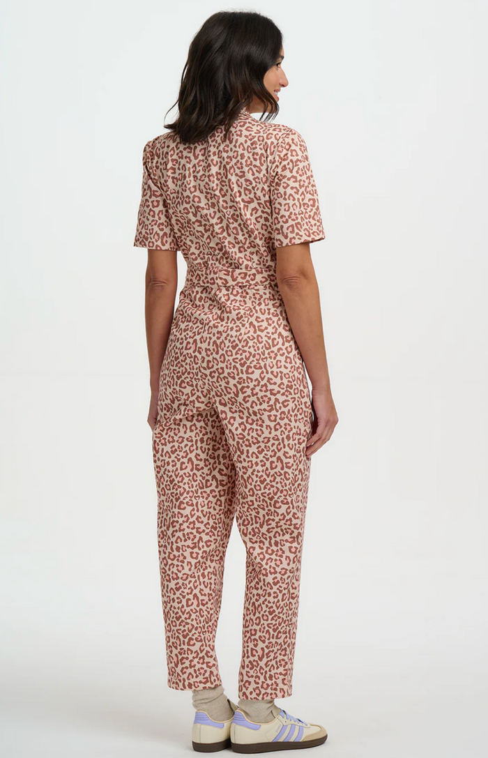 Einteiler, Meredith Boilersuit Classic Leopard, Rosa-Braun
