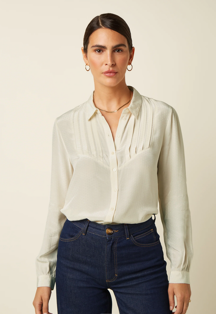 Elegante Bluse, Karen Blouse Sista, Fairtrade, Ivory