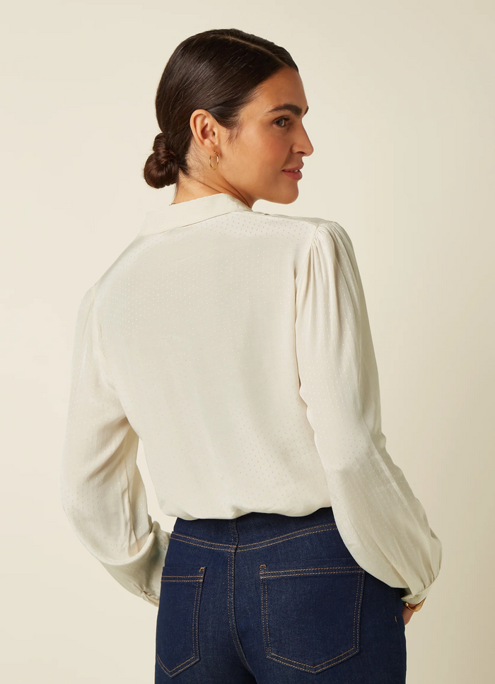 Elegante Bluse, Karen Blouse Sista, Fairtrade, Ivory