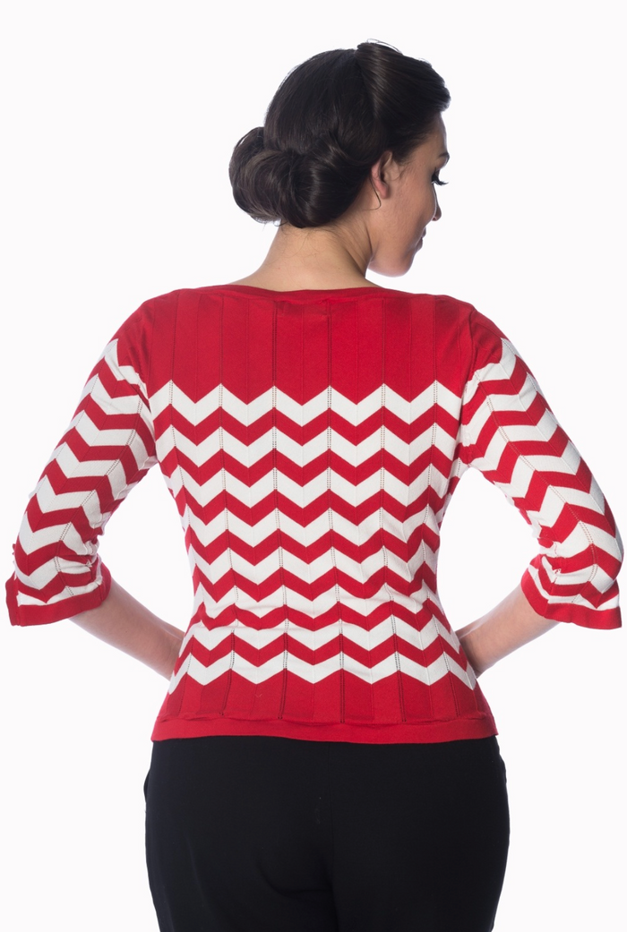 Eleganter Pulli, Red Vaniila mit Zick Zack Muster