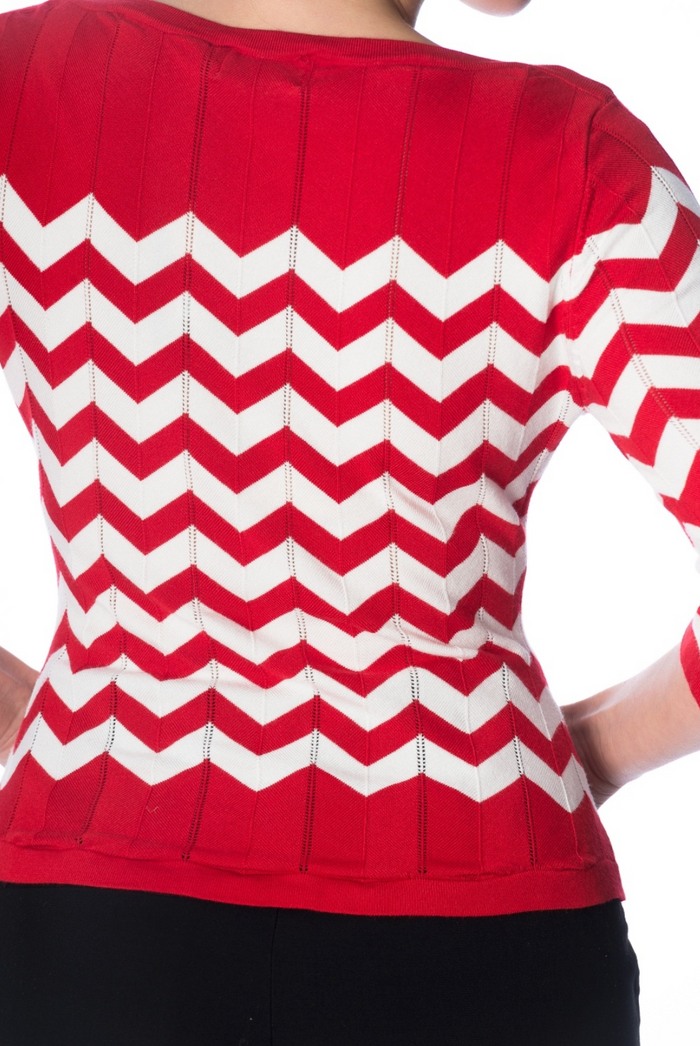 Eleganter Pulli, Red Vaniila mit Zick Zack Muster