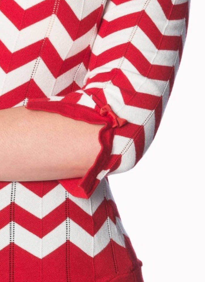 Eleganter Pulli, Red Vaniila mit Zick Zack Muster